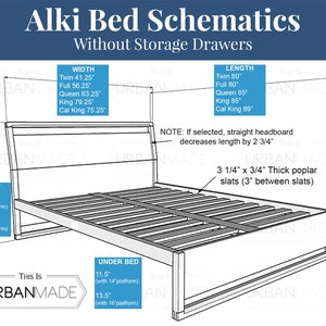 Walnut Platform Bed, Solid walnut, Solid wood platform bed, Contemporary bedroom furniture image 5