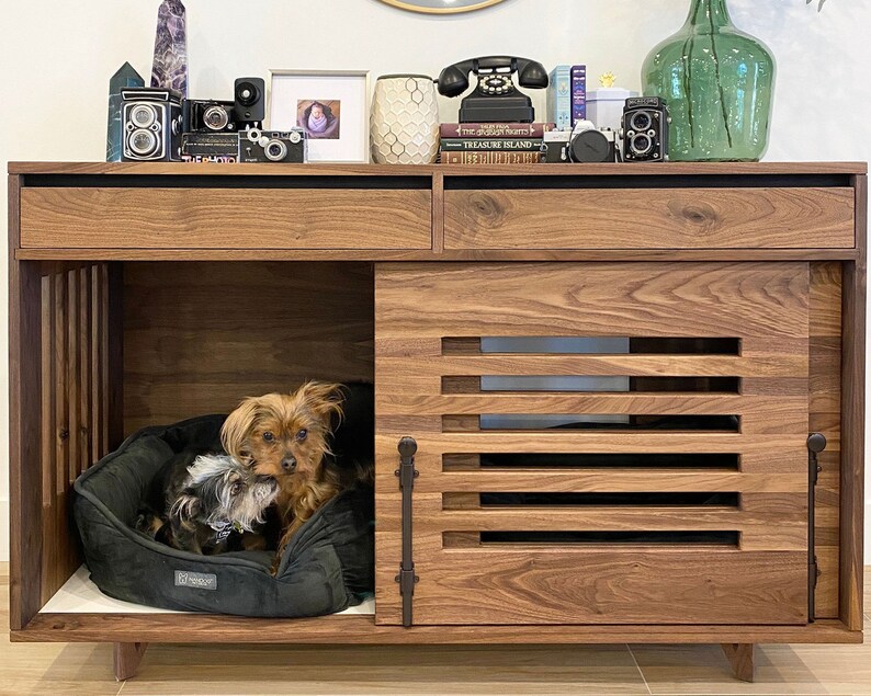 Stunning dog crate Wood dog house Modern Dog Furniture Pet Etsy