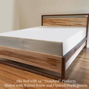 Walnut Storage Bed, Underbed Drawers, Solid walnut, Solid wood platform bed, Contemporary bedroom furniture image 9