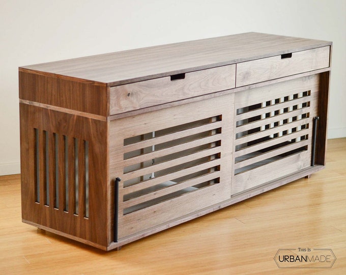 Dog Crate Media Center, Kennel Crate, Wooden Dog Crate, Dog Crate TV