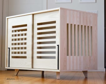 Gorgeous wood dog crate, Wood dog house, Modern Dog Furniture, Pet crate solution, Non toxic furniture