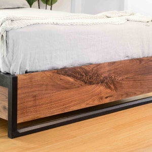 Stunning Walnut Storage Bed, Underbed Drawers, Solid walnut, Solid wood platform bed, Contemporary bedroom furniture image 3