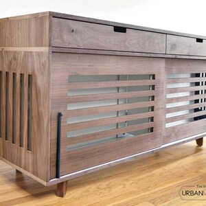 Wood Dog Crate Furniture: Double Dog Kennel with Drawers Bild 2