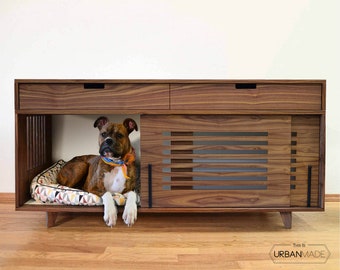 Muebles para perros mínimos, Perrera mínima para perros, Solución de jaula para mascotas, Perrera de madera para perros, Muebles no tóxicos