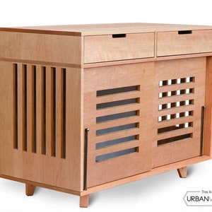 Gorgeous wood dog crate, Wood dog house, Modern Dog Furniture, Pet crate solution, Non toxic furniture image 2