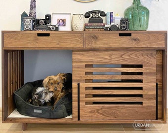 Stunning dog crate, Wood dog house, Modern Dog Furniture, Pet crate solution, Non toxic furniture