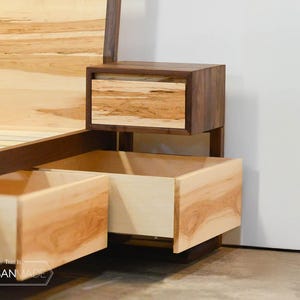 Walnut "C" Stand Night Stands Side Tables - Pair