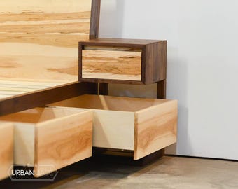 Walnut "C" Stand Night Stands Side Tables - Pair