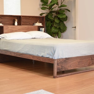 Solid wood king platform cheap bed with storage