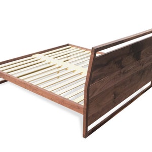 Walnut Platform Bed, Solid walnut, Solid wood platform bed, Contemporary bedroom furniture image 2