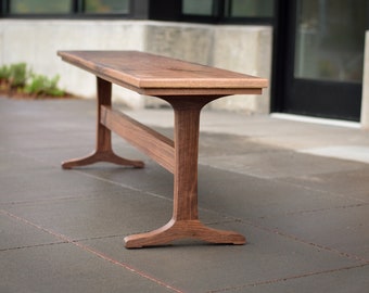 Walnut Entry Bench // Trestle Bench // Solid Wood // Eco-Friendly Material
