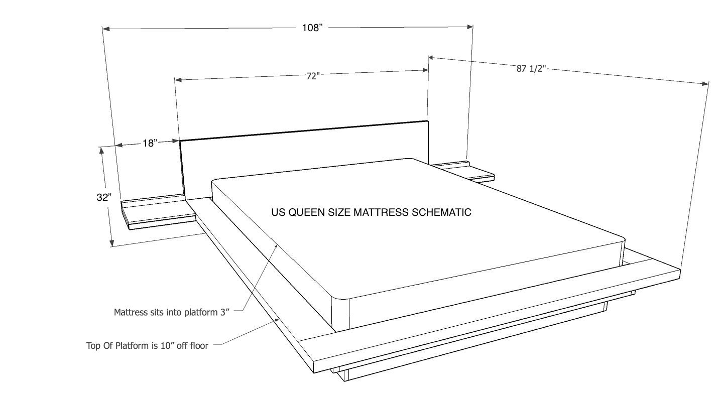 Floating Bed Simple Platform Minimal Queen Bed King Bed Etsy Australia