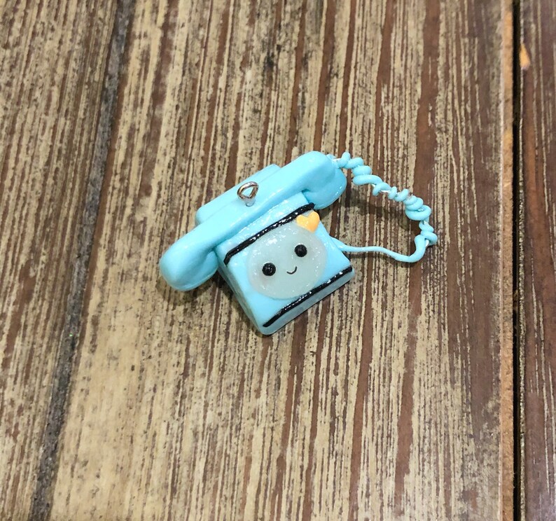Telephone Charm Kawaii Phone Charms Polymer Clay Phone Etsy