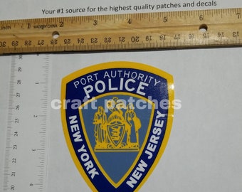 NY NJ Port Authority police Inside window decal sticks inside and faces out.