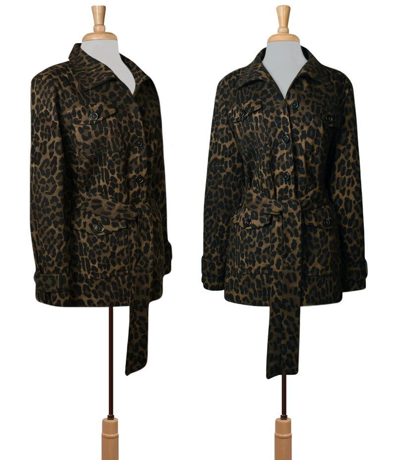 Womens Leopard Print Patchwork Jacket