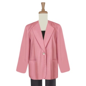 Women&#39;s Pink Blazer- Hot Pink Blazer- Light Pink Blazer- Pink Coat- Pale Pink Blazer- Barbie Pink Blazer Jacket- Lightweight Pink Blazer 12