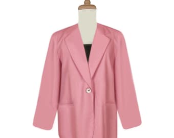 Women's Pink Blazer- Hot Pink Blazer- Light Pink Blazer- Pink Coat- Pale Pink Blazer- Barbie Pink Blazer Jacket- Lightweight Pink Blazer 12