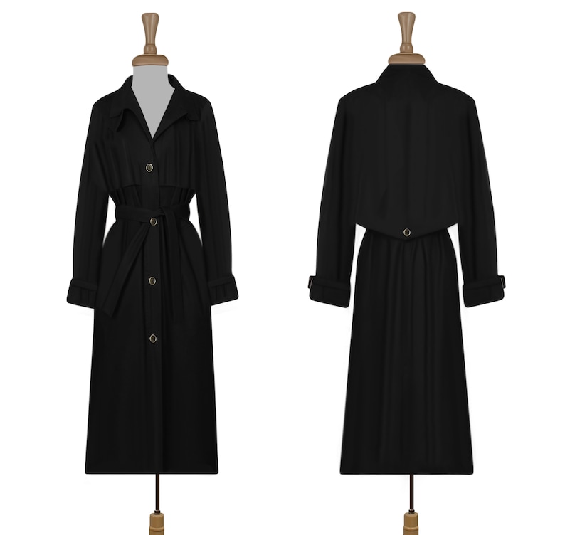 Women's Long Coat Trench Coat Vintage Trench Coat Etsy