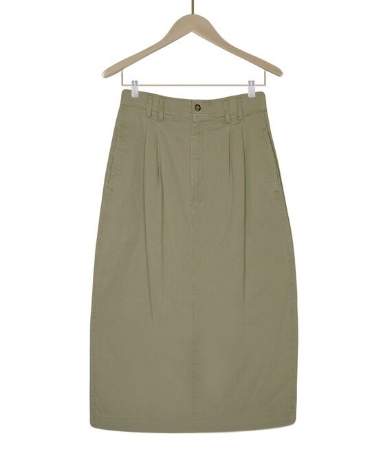 Khaki Skirt- Khaki Midi Skirt- Khaki Cargo Skirt-… - image 3