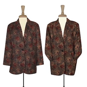 Gebloemde blazer dames - grote maten bloemenblazer - bloemenblazer - Liz Baker-blazer - gebloemde blazer maat 16 - gebloemde jas - Liz Baker Essentials