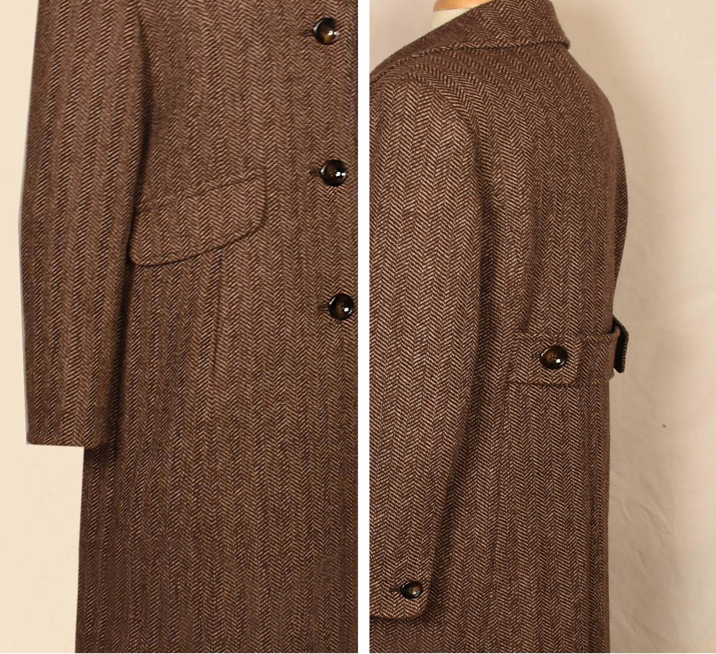 Jones New York Coat- Brown Tweed Coat- Chocolate Brown Wool Coat
