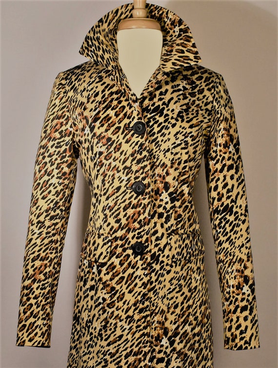 Leopard Print Coat- Long Coat- Animal Print Coat-… - image 5