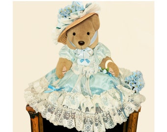 Teddy Bear- Girls Stuffed Animal- Kids Teddy Bear- Stuffed Animal- Stuffed Bear- Girls Doll- Vintage Doll- Girls Room Decor- Room Decoration