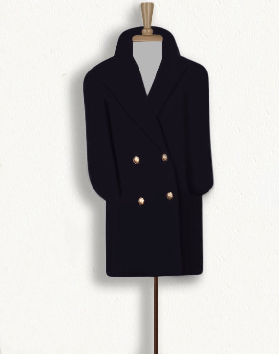 Donnybrook Wool Coat- Dark Blue Wool Coat- Mid Le… - image 5