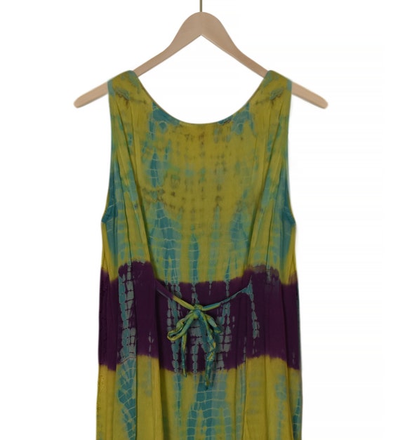 Vintage Boho Hippie Dress- Embroidered Dress- Tan… - image 6