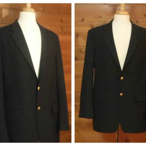 Ralph Lauren Anzugjacke - Herren Wollanzugjacke - Ralph Lauren Schwarze 42R Anzugjacke - Chaps Ralph Lauren Herren - Vintage Ralph Lauren Mantel