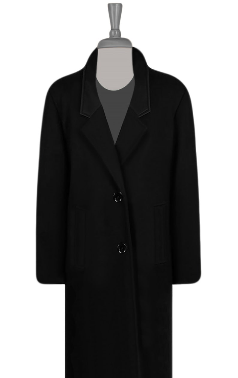 Men's Wool Coat Vintage Overcoat Black Coat Long Wool Etsy