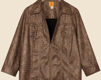 Chaqueta Ruby Rd - Chaqueta de imitación de piel de serpiente - Abrigo de mujer con estampado animal (Talla 22W)