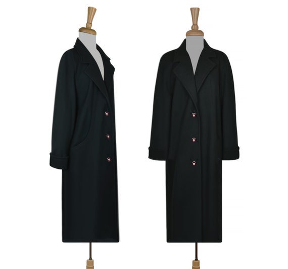 Women's Wool Coat- Maxi Coat- Long Coat- Dark Gre… - image 5