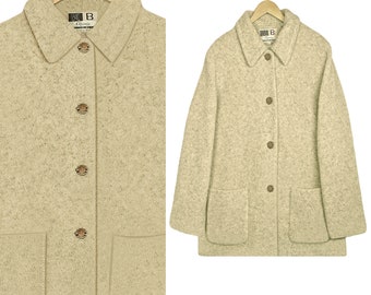 Chaqueta Kristen Blake- Chaqueta Sherpa de talla grande- Chaqueta Sherpa beige- Abrigo Sherpa de gran tamaño- Sherpa de mujer 4X-3X- Forro blanco antiguo - Bonito