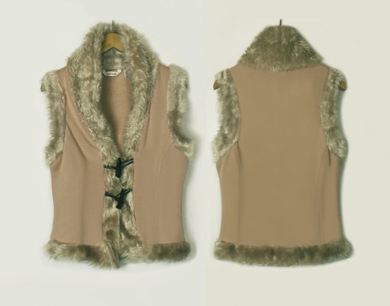 Faux Fur Vest Faux Fur Jacket Sleeveless Jacket Womens Fur Vest Fur Jacket Toggle Closure Vest Toggle Jacket Party Jacket L Etsy Australia