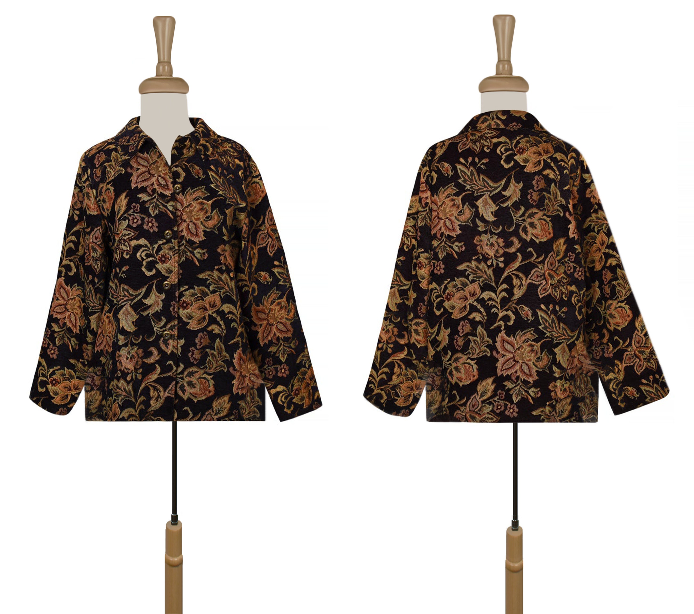 Women's Tapestry Coat, Tapestry Jacket, Paisley Jacket, Floral Coat
