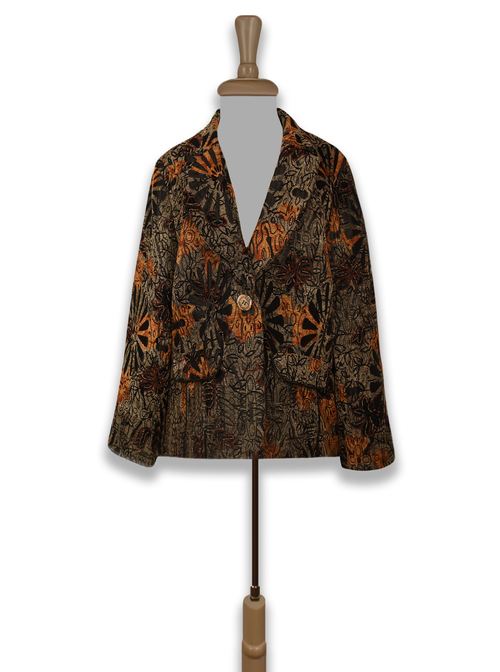 Vintage 1960s Heavy Long Belted Floral Tapestry Coat | eBay