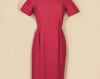calvin klein hot pink dress Flutter Sleeve Puff Sleeve Sheath Calvin Klein Puff Sleeve Sheath Dress Calvin Klein Fuschia Calvin Klein Pink Dress- Womens