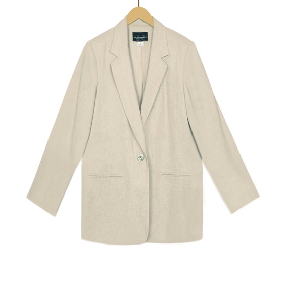 Womens Blazer- Beige Jacket- Vintage Blazer- Wome… - image 5