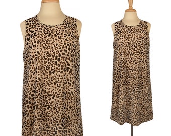 Vestido de leopardo- Vestido estampado de leopardo- Vestido estampado animal- Vestido de leopardo Vintage- Vestido de mujer- Vestido de guepardo- Vestido estampado de guepardo- Una línea 14