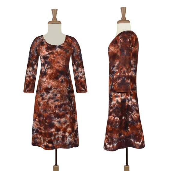 Dharma Trading Company Dress- Dharma Tie Dye Cotton Dress- Long Sleeve Tie Dye Dress- Tie Dye Midi Dress- Boho Bohemian Tie Dye Dress