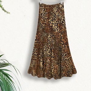 Leopard Print Skirt Leopard Print Animal Print Cheetah Print Women's Skirt Ladies Leopard Skirt Midi Skirt Women's Leopard Skirt image 4