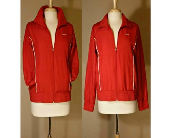Women's Jacket- Athletic Jacket- Womens Sports Jacket- Workout Jacket- Track Jacket- Red Jacket- Womens Nike Jacket- Zipper Jacket- L
