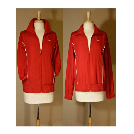 Women s Jacket Athletic Jacket Womens Sports Jacket Workout Jacket Track Jacket Red Jacket Womens Nike Jacket Zipper Jacket L Etsy
