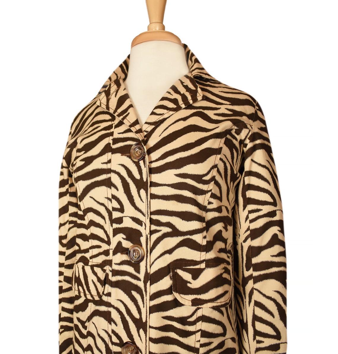 Vintage Animal Print Coat Zebra Print Long Coat Mod Coat Etsy