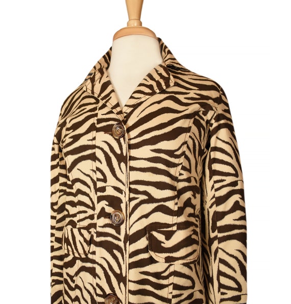 Vintage Animal Print Coat- Zebra Print- Long Coat… - image 4