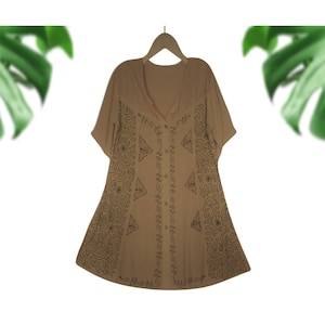 Organic Hemp Dress- Hippie Dress- Boho Dress- Embroidered Dress- Hemp Dress- Short Dress- Festival Dress- Indian Dress- Bohemian Dress