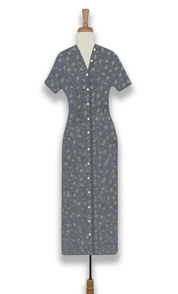 Women's Long Midi Dress- Vintage Button Up Dress-… - image 2