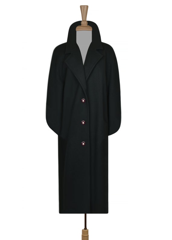 Women's Wool Coat- Maxi Coat- Long Coat- Dark Gre… - image 6