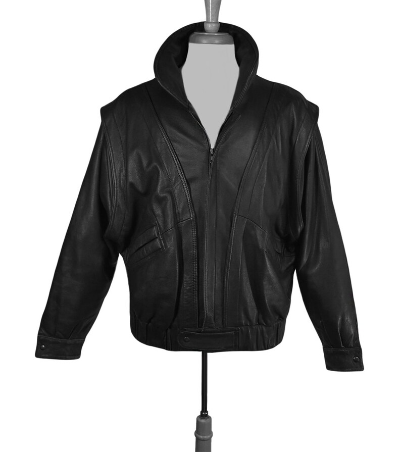 RARE Leather Jacket Men Black Leather Jacket Riding Jacket Motorcycle Jacket Biker Jacket Mens